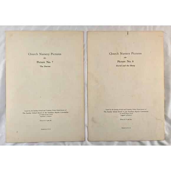 Southern Baptist Church Nursery Pictures Series 1950s 9"‎ x 12" Lot of 7 Lithos - Picture 3 of 9